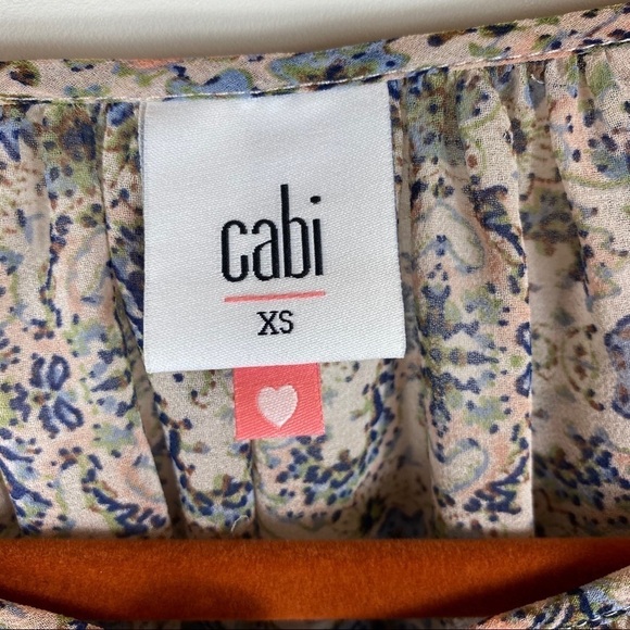 CAbi Siena Floral Sheer Boho Peasant Blouse 5028 - Picture 3 of 12